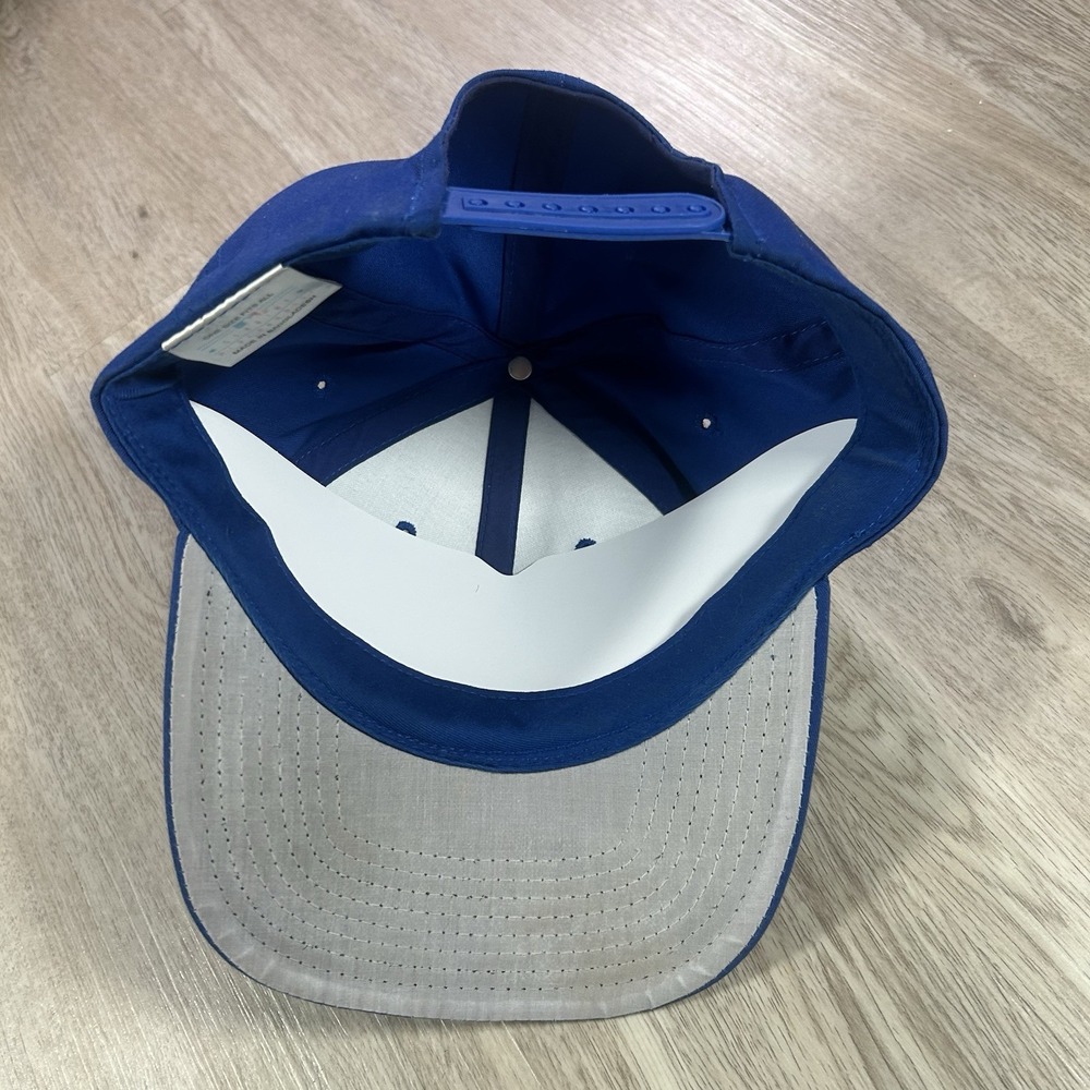 VTG Chicago Cubs Snapback Hat MLB Baseball Blue Plain Logo 7 Cap - Picture 3 of 9